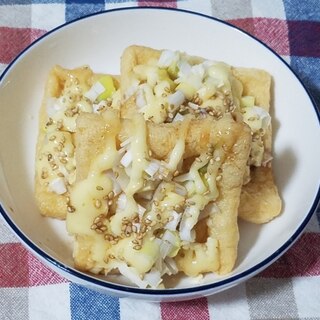 油揚げのねぎマヨ醤油焼き